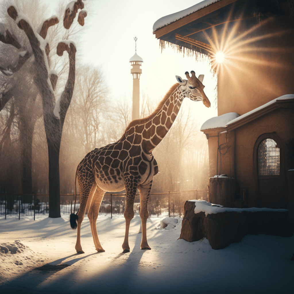 Фото жирафа в Ленинградском зоопарке